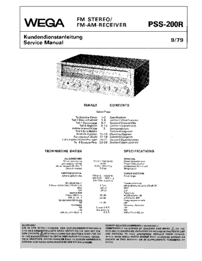 Wega PSS 200 R service manual