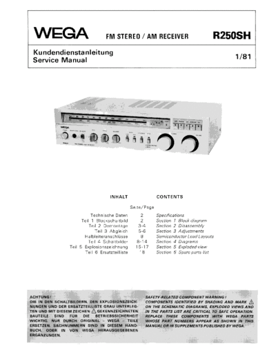 Wega R 250SH service manual