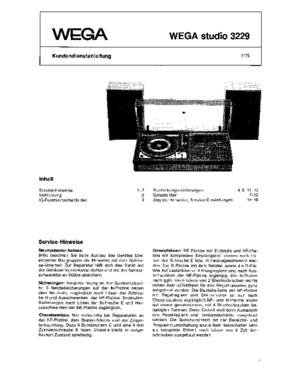 Wega Studio 3229 service manual