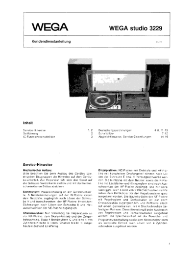 Wega Studio_3229 service manual