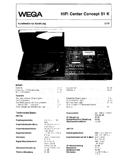 Wega concept 51k service manual