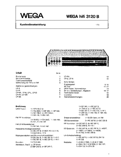 Wega hifi 3120 B service manual