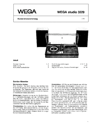 Wega studio 3229 service manual