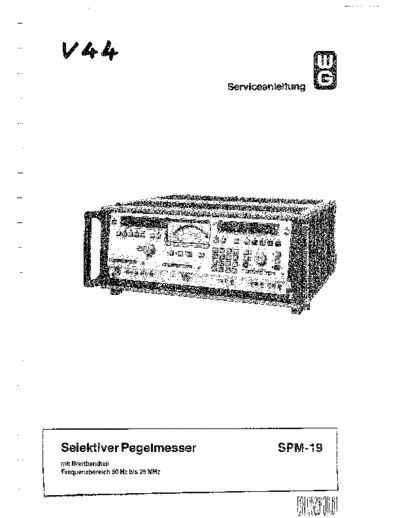 WANDEL & GOLTERMANN SPM-19 Service Manual SPM-19 (De)