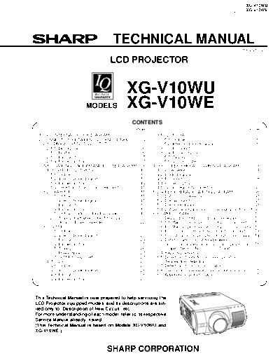SHARP XG-V10xu XG-V10