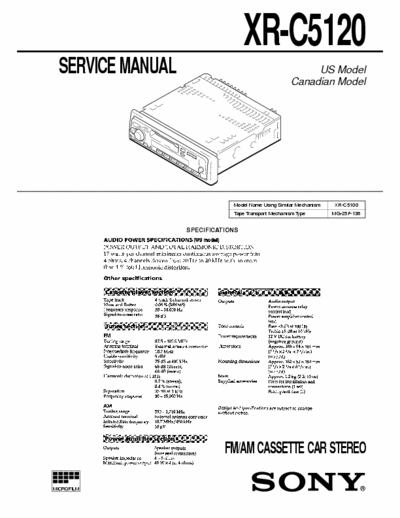 sony xr-c5120 Service Manual