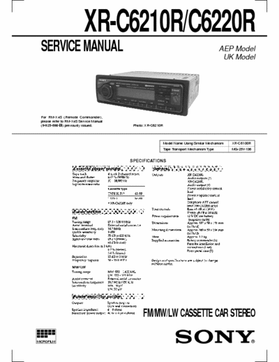 Sony XR-C6210R XR-C6210R