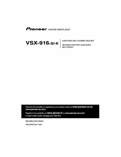 Pioneer VSX-916 Pioneer VSX-916 service manual
