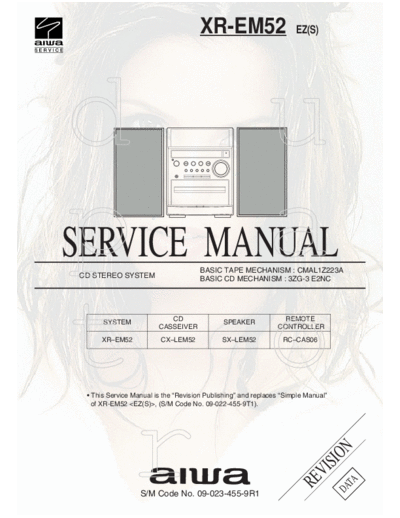 Aiwa XR-EM52 Schematic diagram for CD STEREO SYSTEM