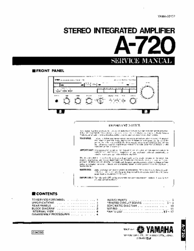 Yamaha A720 integrated amplifier
