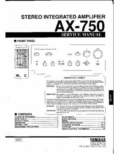 Yamaha AX750 integrated amplifier