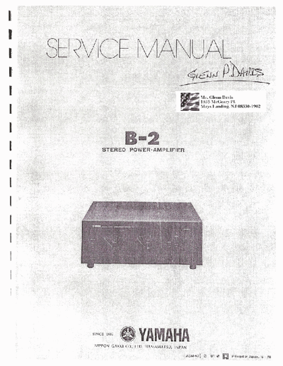 Yamaha B2 power amplifier