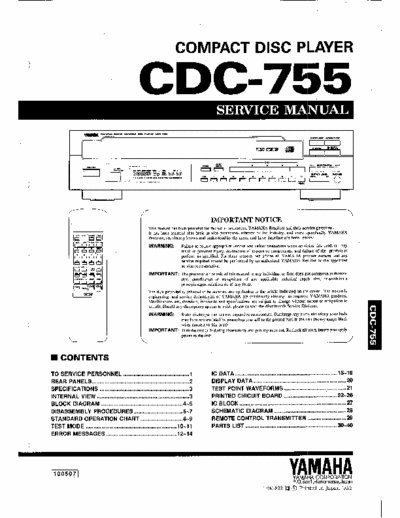 Yamaha CDC755 cd ( all files eServiceInfo: //www.eserviceinfo.com/service_manual/datasheets_a_0.html )