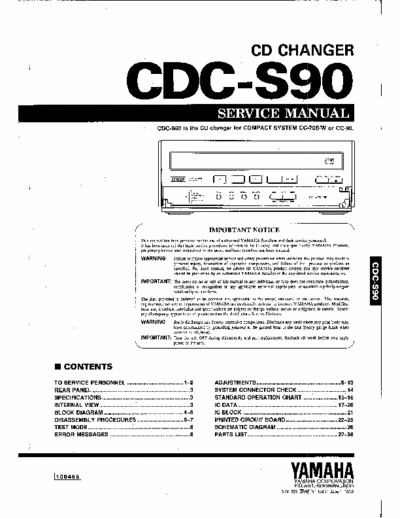 Yamaha CDCS90 cd ( all files eServiceInfo: http://www.eserviceinfo.com/service_manual/datasheets_a_0.html )