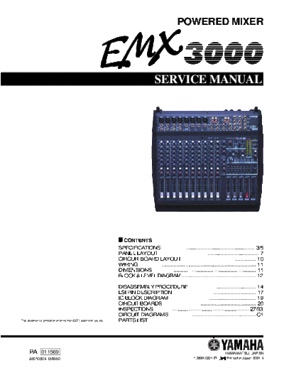 Yamaha emx3000 emx3000 powered mixer