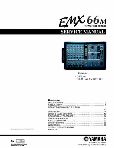 Yamaha EMX66M powered mixer
