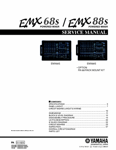 Yamaha EMX68F, EMX88S powered mixer