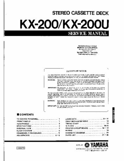 Yamaha KX200 cassette deck