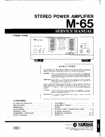 Yamaha M65 power amplifier
