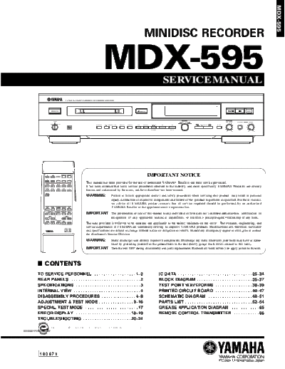 Yamaha MDX595 minidisk