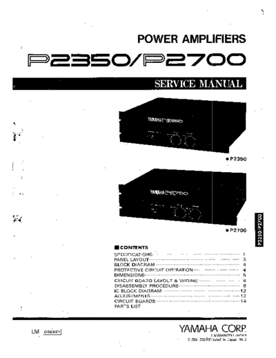 Yamaha P-2350, P-2700 power amplifier