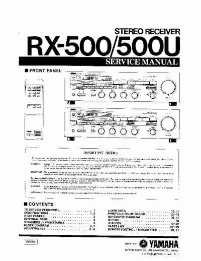 Yamaha RX500 receiver