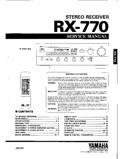 Yamaha RX770 receiver