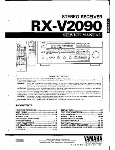 Yamaha RXV2090 receiver