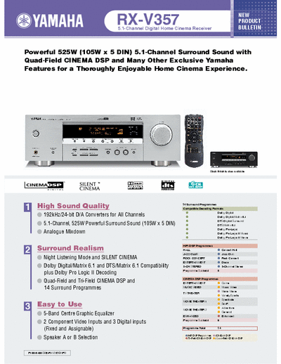 Yamaha RXV357 receiver