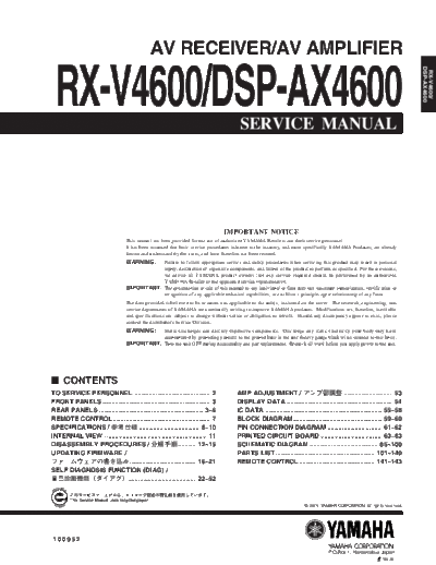 Yamaha RXV4600 receiver