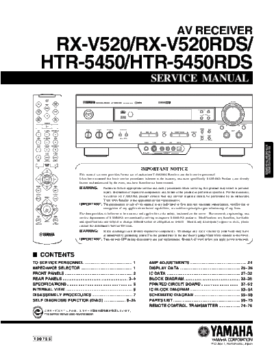 Yamaha RXV520 receiver