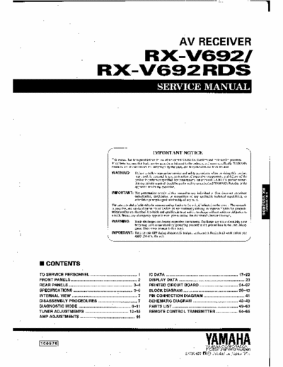 Yamaha RXV692 receiver
