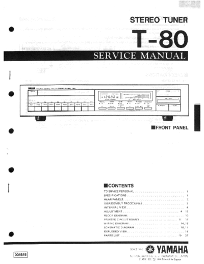 Yamaha T80 tuner