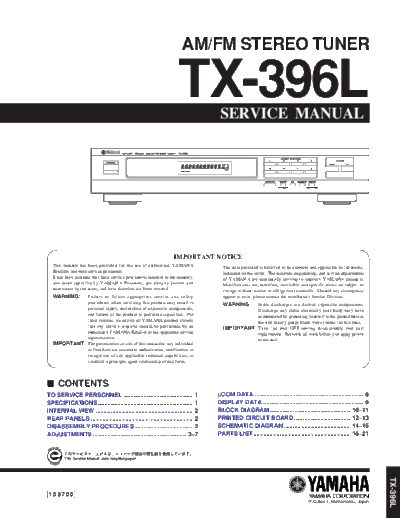 Yamaha TX396L tuner