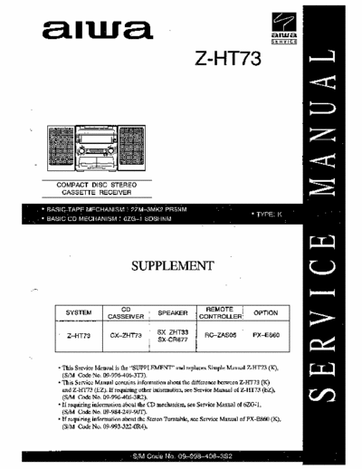 aiwa Z-HT73 Z-HT73 service manual