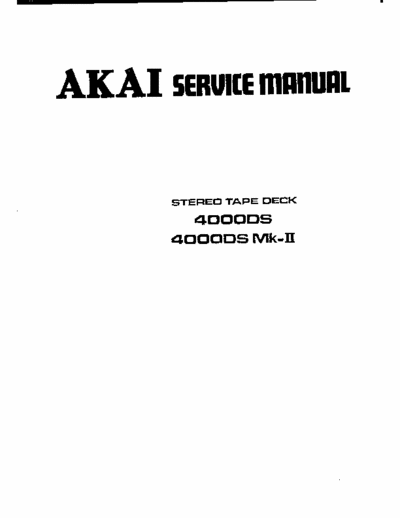 Akai Akai 4000DS Akai 4000DS service manual