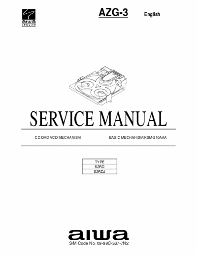 AIWA AZG-3 [KSM-210AAA] Service Manual 3 Cd Lector [mod. Type S2RD, S2RDJ] - pag. 15