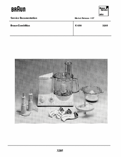 BRAUN K650 Service Documentation (Exploded Drawing e Part List) - pag. 15