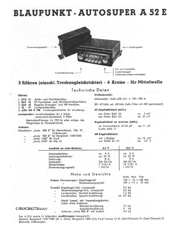 Blaupunkt A52E schéma electrique