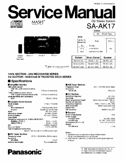 Panasonic SAAK17 Service Manual