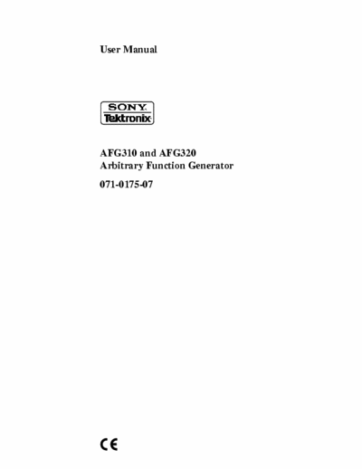 Tetronix Afg310-320 User manual for tektronix function generator