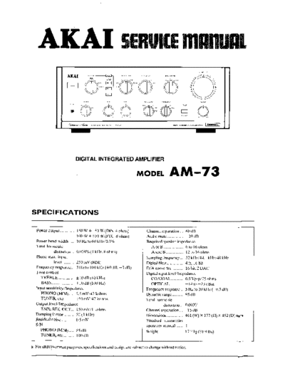 AKAI AM-73 AKAI AM-73 service manual