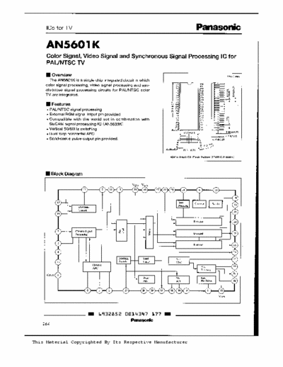 panasonic an5601k colour,video,signal and ic