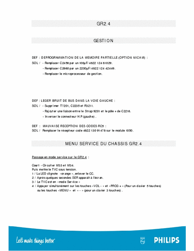 Philips Philips Philips All Chassis Service Bulletin-Repair Tips