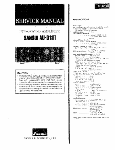 Sansui AU-D11II Service docs for AU-D11II (AU-D11 II) model, different from AU-D11. Fixed file size bloat.