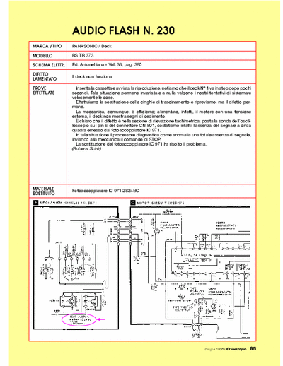 Panasonic RS-TR373 Audio Repair - Guasto: il deck non funziona[2S24BC]