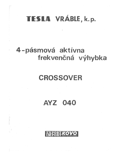 TESLA AYZ040 AYZ040, 4 way active crossover for PA audio (SUB/BASS/MID/HIGH).