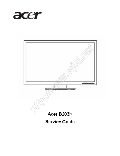 Acer B203H LCD Monitor Service Guide