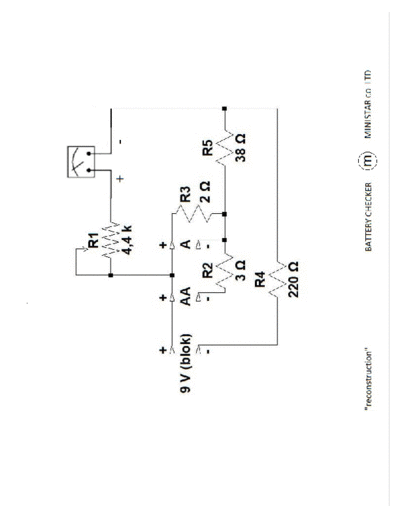 Ministar co LTD Battery checker picture and schematic (reconstructed)