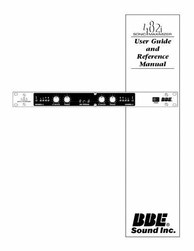 BBE 482 BBE 482 sonic maximiser manual with setup & schematic